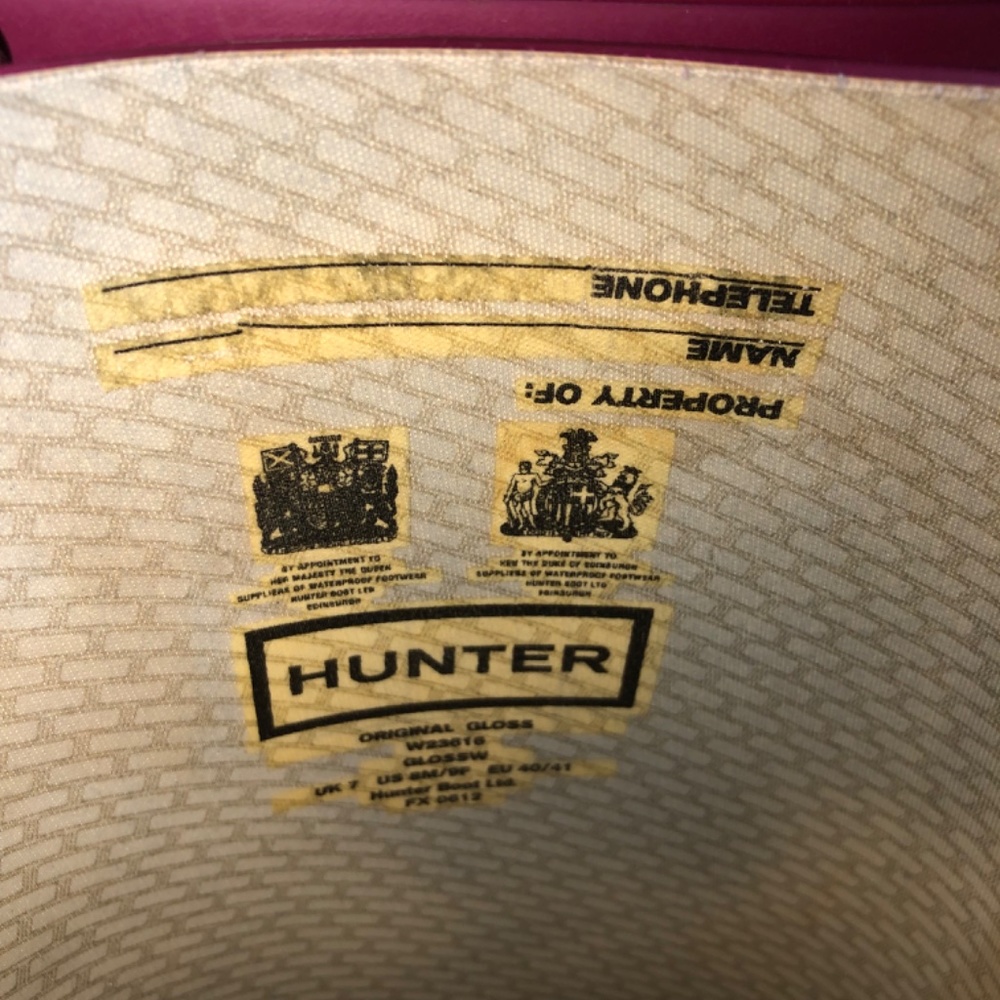 Tall Hunter Rain Boots, Size 9, Raspberry - Picture 11 of 13